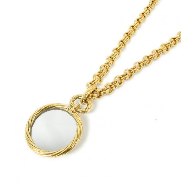 CHANEL Gold-Tone CC Logo Pendant Necklace - Picture 3 of 5